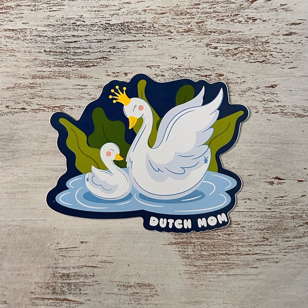 Dutch Mom Swan Sticker